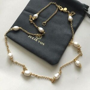 Nwot Julie Vos Gold and Pearl Necklace